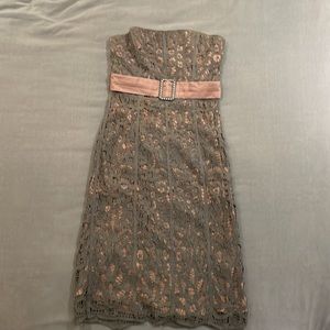 Betsey Johnson strapless dress size 6 blue/grey